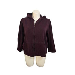 Jennifer Moore Hoodie Women Size XL Purple Zip Front Pockets